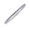 Sterling-Silver-Dark-Blue-White-Cubic-Zirconia-Oval-Bangle Sale