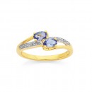 9ct-Tanzanite-and-Diamond-Split-Ring Sale