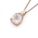 9ct-Rose-Gold-Rose-Quartz-and-Diamond-Pendant Sale