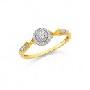 9ct-Diamond-Set-Cluster-Ring Sale