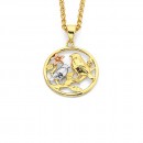 9ct-Tri-Tone-Two-Birds-On-Branch-Pendant Sale