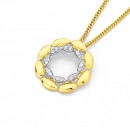 9ct-Diamond-Set-Multi-Link-Circle-Pendant Sale