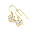 9ct-Cubic-Zirconia-Prism-Hook-Drop-Earrings Sale