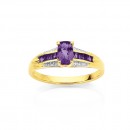 9ct-Amethyst-Diamond-Ring Sale