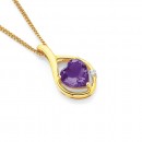 9ct-Amethyst-Diamond-Heart-Pendant Sale