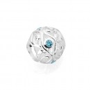 Sterling-Silver-Blue-Cubic-Zirconia-Filigree-Addorn-Bead-Charm Sale