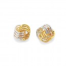 9ct-Two-Tone-Diamond-Cut-Knot-Studs Sale