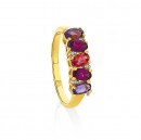 9ct-Pink-Tourmaline-Rhodolite-Garnet-Amethyst-Diamond-Ring Sale