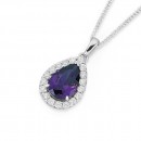 Sterling-Silver-Cubic-Zirconia-Halo-Pendant Sale