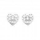 Sterling-Silver-Filigree-Heart-Studs Sale