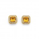 9ct-Citrine-and-Halo-Diamond-Earrings Sale