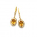 9ct-Fancy-Halo-Citrine-and-Diamond-Earrings Sale