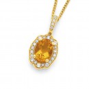 9ct-Fancy-Halo-Citrine-and-Diamond-Pendant Sale