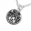 Sterling-Silver-Black-Agate-Flower-Pendant Sale