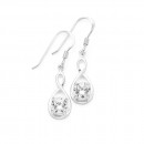 Sterling-Silver-Cubic-Zirconia-Infinity-Loop-Hook-Drop-Earrings Sale