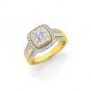 9ct-Diamond-Cushion-Shape-Dress-Ring Sale