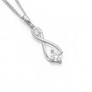 Sterling-Silver-Figure-Eight-Cubic-Zirconia-Pendant Sale