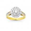 9ct-Gold-Diamond-Round-Cluster-Ring Sale