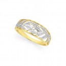 9ct-Two-Tone-Diamond-Set-Leaves-Ring Sale