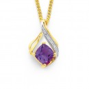 9ct-Amethyst-Diamond-Pendant Sale