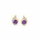 9ct-Amethyst-Diamond-Stud-Earrings Sale