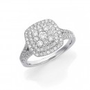 9ct-White-Gold-Diamond-Cluster-Ring-TDW1ct Sale