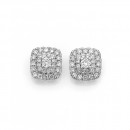 9ct-White-Gold-Diamond-Cluster-Studs-TDW50ct Sale