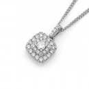 9ct-White-Gold-Diamond-Cluster-Pendant-TDW34ct Sale