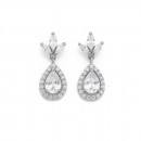 Sterling-Silver-Cubic-Zirconia-Marquise-Fan-Drop-Earrings Sale