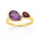 9ct-Amethyst-and-Rhodolite-Garnet-Pear-Ring Sale