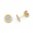 9ct-Glitter-Stardust-Disc-Stud-Earrings Sale