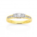 9ct-Three-Stone-with-Channel-Set-Shoulders-Diamond-Ring-Total-Diamond-Weight50ct Sale