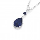 Sterling-Silver-Tanzanite-Cubic-Zirconia-Pear-Shaped-Pendant Sale