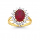 9ct-Ruby-Created-Diamond-Ring Sale