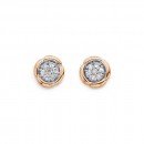 9ct-Rose-Gold-Diamond-Cluster-Studs Sale