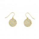 9ct-Two-Tone-Lattice-Disc-Earrings Sale