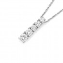 9ct-White-Gold-5-Stone-Diamond-Pendant-with-9ct-White-Gold-Chain Sale