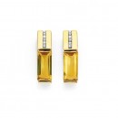 9ct-Citrine-and-Diamond-Rectanglar-Earrings Sale