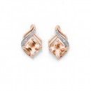 9ct-Rose-Gold-Morganite-Diamond-Stud-Earrings Sale