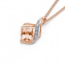 9ct-Rose-Gold-Morganite-Diamond-Pendant Sale