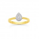 9ct-Diamond-Set-Cluster-Ring Sale