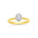 9ct-Diamond-Set-Oval-Cluster-Ring Sale