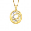 9ct-Diamond-Set-Ovals-Pendant-TDW-02ct Sale