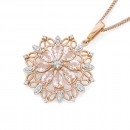 9ct-Rose-Gold-Morganite-Diamond-Pendant Sale