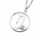 Sterling-Silver-Cubic-Zirconia-Capricorn-Zodiac-Pendant Sale