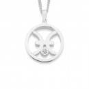 Sterling-Silver-Cubic-Zirconia-Pisces-Zodiac-Pendant Sale