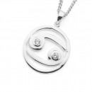 Sterling-Silver-Cubic-Zirconia-Cancer-Zodiac-Pendant Sale