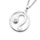 Sterling-Silver-Cubic-Zirconia-Leo-Zodiac-Pendant Sale