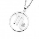 Sterling-Silver-Cubic-Zirconia-Scorpio-Zodiac-Pendant Sale