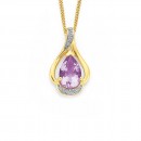 9ct-Pink-Amethyst-And-Diamond-Pendant Sale